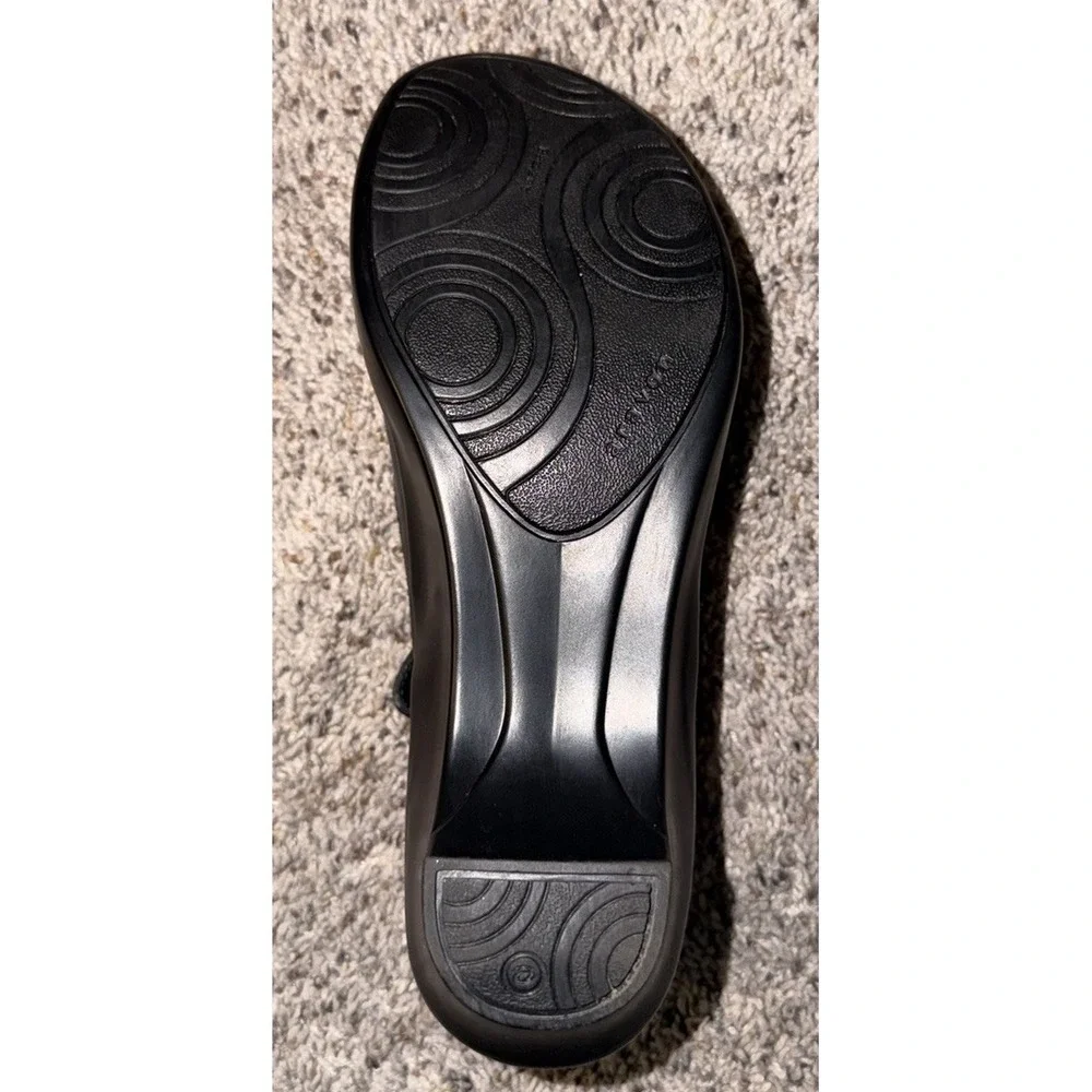 Aravon Womens Size 9.5 AA Black Leather Mary Jane Heels Comfort Shoes‎